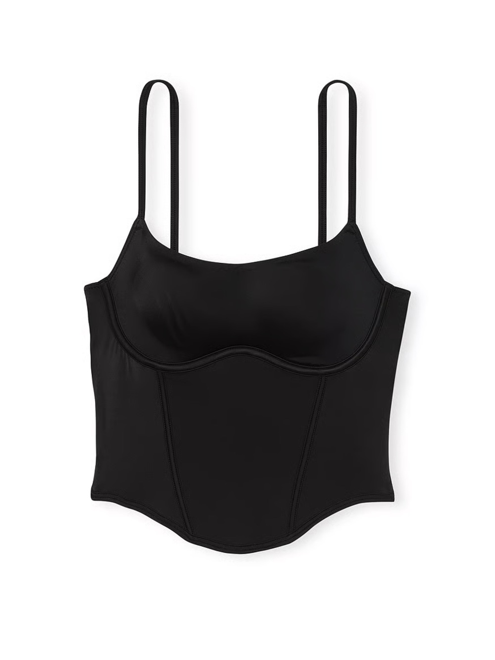 Victoria's Secret PINK cinched black micro stretch corset top